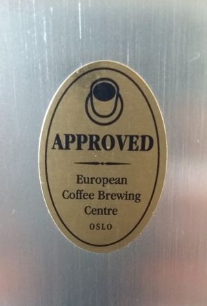 European coffee brewing centre label